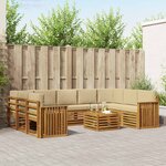 vidaXL Ensembles de canapés avec coussin 10 Pièces Naturel et Beige