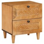 vidaXL Table de chevet avec tiroir Marron clair 40 x 33 x 46 cm