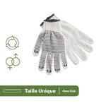Pack and Move - Lot de 12 Paires de gants de travail déménagement - Coton et PVC antidérapant - Blanc et Noir