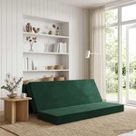 vidaXL Canapé-lit pliable 200 x 67 x 45 cm Vert foncé