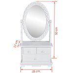 vidaXL Coiffeuse avec miroir pivotant ovale MDF