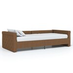 vidaXL Lit avec éclairage USB Marron Tissu 90x200 cm