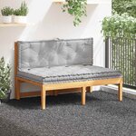 vidaXL Coussins de plancher de palette lot de 2 Coton Gris