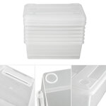 Tectake 6 boîtes de rangement plastique