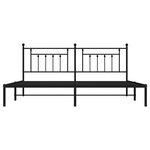 vidaXL Cadre de lit métal sans matelas avec tête de lit noir 200x200cm