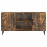 vidaXL Meuble TV Chêne fumé 102 x 34 5 x 50 cm Bois d'ingénierie