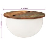 vidaXL Table basse blanc 50x27 cm bois de récupération massif