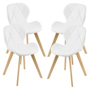 Lot de 4 chaises similicuir 81 x 57 x 49 cm blanc 03_0006773