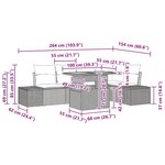 vidaXL Ensemble de sofa de jardin 6 pièces avec coussins Noir Poly rotin