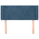 vidaXL Tête de lit avec oreilles Bleu foncé 103x16x78/88 cm Velours