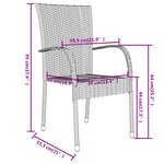 vidaXL Ensemble à manger de jardin 3 Pièces Résine tressée Gris