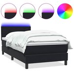 vidaXL Sommier à lattes de lit avec matelas et LED noir 90x210 cm velours