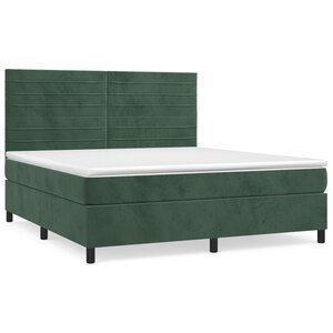 vidaXL Sommier à lattes de lit et matelas Vert foncé 180x200cm Velours