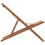 vidaXL Chaises de plage pliantes lot de 2 taupe tissu et bois massif