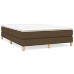 vidaXL Cadre de lit Marron foncé 140x190 cm Tissu