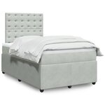 vidaXL Sommier à lattes de lit et matelas gris clair 120x190cm velours