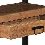 Tables d'appoint vidaXL Noires 120x33x75 cm en Bois d'Acacia Massif et Métal