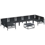 vidaXL Ensemble de canapé de jardin 8 Pièces Anthracite Acier