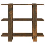 vidaXL Bibliothèque/Séparateur de pièce Chêne fumé 100x30x87 cm