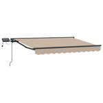 vidaXL Cadre de store manuel avec LEDs Beige et Anthracite 3 5 x 2 m