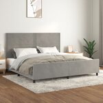 vidaXL Cadre de lit avec tête de lit Gris clair 200x200 cm Velours