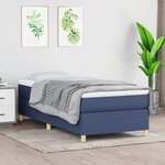 vidaXL Cadre de lit Bleu 90x200 cm Tissu