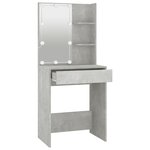 vidaXL Coiffeuse avec LED Gris béton 60x40x140 cm