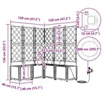 vidaXL Jardinières de jardin 1 pc Gris clair 120 x 120 x 142 cm