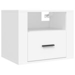 vidaXL Tables de chevet murales 2 Pièces Blanc 50x36x40 cm