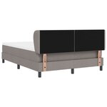 vidaXL Lit boxspring avec matelas Taupe 140 x 190 cm tissu