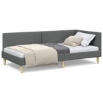 vidaXL Cadre de lit d'angle Autre Gris foncé 90 x 200 cm