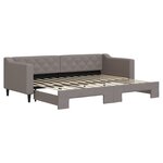 vidaXL Lit de jour avec gigogne sans matelas taupe 80x200 cm