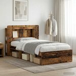 vidaXL Cadre de lit avec rangement Bois ancien 90 x 200 cm