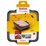 Tefal j4170314 crispybake moule a cake carré 23x23 cm - 100   silicone rétractable - haute qualité - résistance - gris java pepper