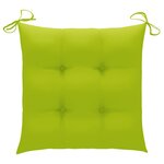 Vidaxl chaises de jardin 2 pièces avec coussins vert vif teck massif