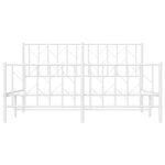 vidaXL Cadre de lit métal sans matelas et pied de lit blanc 150x200 cm