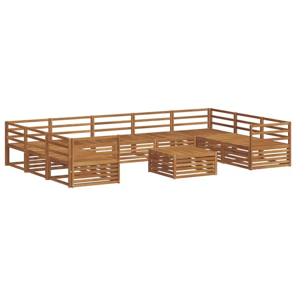 vidaXL Ensemble de canapés d'extérieur 10 Pièces Naturel