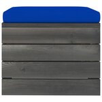 vidaXL Repose-pieds palette de jardin 2 Pièces avec coussins Bois de pin