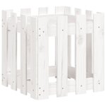 vidaXL Jardinière avec design de clôture blanc 40x40x40 cm pin massif