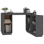 vidaXL Bureau Gris 110x50x75 cm Bois massif de pin