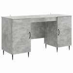 vidaXL Bureau Gris béton 142 5 x 50 x 75 cm Bois d'ingénierie