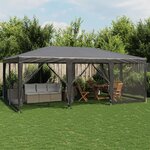 vidaXL Tente de fête avec 10 parois latérales maille anthracite 6x4 m
