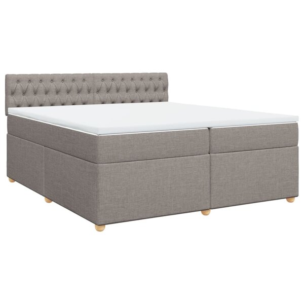 vidaXL Sommier à lattes de lit avec matelas Taupe 200x200 cm Tissu