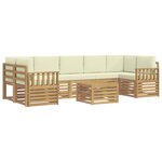 vidaXL Ensemble de canapés d'extérieur 8 pc Blanc et crème Polyester