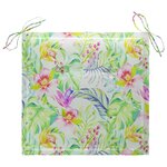 vidaXL Chaises de jardin et coussins motif à feuilles 4Pièces Teck massif