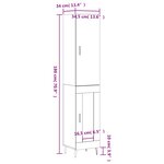 vidaXL Buffet haut Gris béton 34 5x34x180 cm Bois d'ingénierie