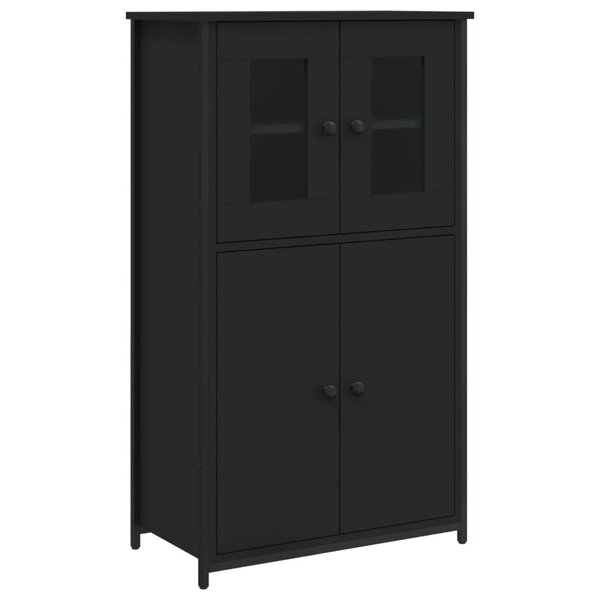 vidaXL Buffet haut noir 62x32x106 5 cm bois d'ingénierie