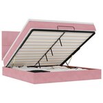 vidaXL Cadre de lit ottoman avec matelas rose 160x200 cm velours