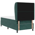 Lit à ressorts avec matelas vidaXL Vert foncé 90x190 cm Velours