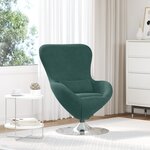 Chaise Œuf en Velours Vert Foncé vidaXL